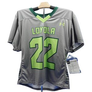 Under Armour Loyola Armourfuse Lacrosse Jersey II Medium Gray Green Short Sleeve